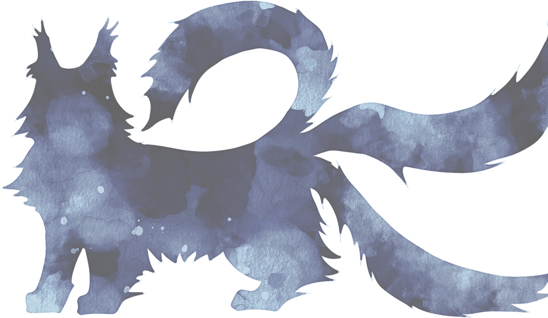 水彩画風の猫のロゴ